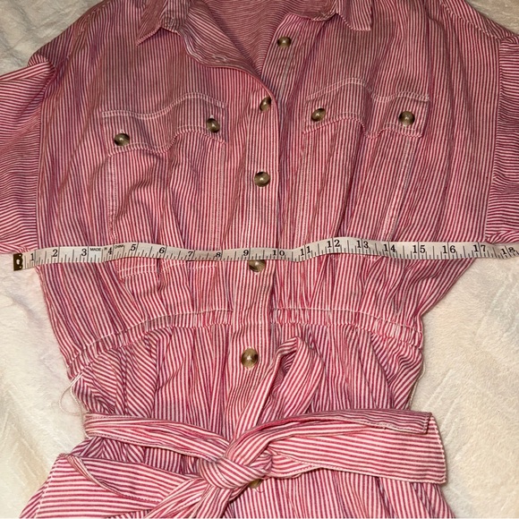 🌸 Free People Pink Striped Button-Front Shirt Dress‎ - Small, Old Money - Picture 13 of 13